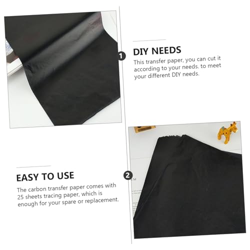 DOITOOL 25 Sheets Graphite Transfer Paper Reusable Carbon Paper for Tracing Patterns Crisp Lines for Drawing Crafting and DIY Projects
