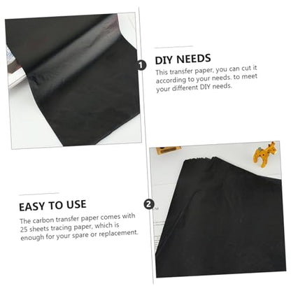 DOITOOL 25 Sheets Graphite Transfer Paper Reusable Carbon Paper for Tracing Patterns Crisp Lines for Drawing Crafting and DIY Projects