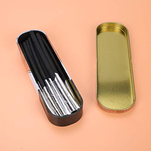 XGOPTS Willow Vine Sketch Charcoal Sticks Tin Box Set of 10 Compressed Assorted Artist Pencils Medium Black Students Beginners Painter Art Supplies for Drawing Blending Shading Sketching, 4.5-9mm Dia