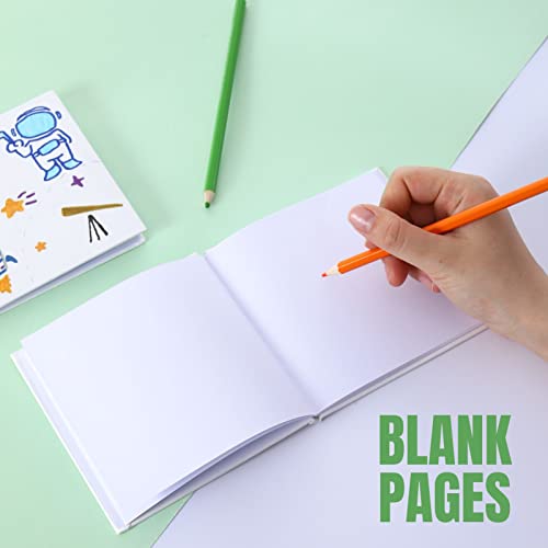 6 Pack Hardcover Blank Book,5x5 Inch Unlined Sketchbook Journal - 18 Sheets/36 Pages Each, Bulk Pack of White Hardcover Blank Books for Writing, Drawing Make Your Own Book, Multi-Purpose for Students & Adults - size: 5x5 inch
