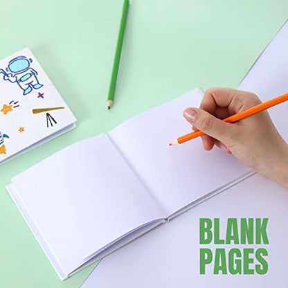 6 Pack Hardcover Blank Book,5x5 Inch Unlined Sketchbook Journal - 18 Sheets/36 Pages Each, Bulk Pack of White Hardcover Blank Books for Writing, Drawing Make Your Own Book, Multi-Purpose for Students & Adults - size: 5x5 inch
