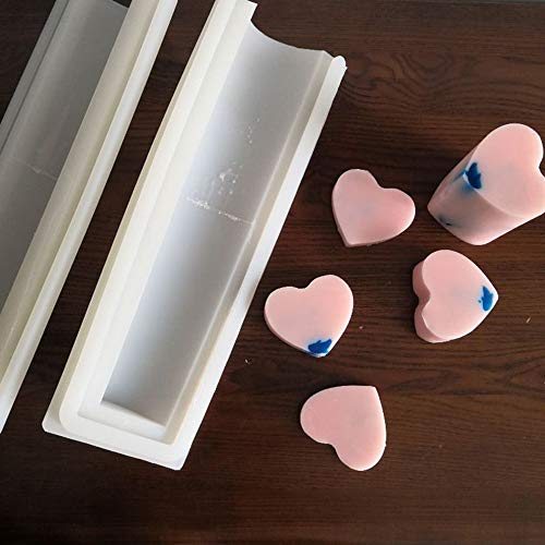 EchoDone Heart Tube Soap Mold Column Silicone Embed Soap Making Supplies Tool 900ML
