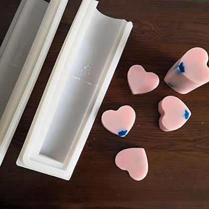 EchoDone Heart Tube Soap Mold Column Silicone Embed Soap Making Supplies Tool 900ML