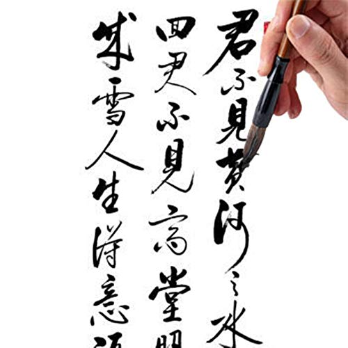 Befiy Chinese Calligraphy Brush, Writing Drawing Watercolor Ink Brushes Hubi Painting Kanji Sumi Wolf Bamboo Brushes Set for Professional Beginner (Green) - color: Green