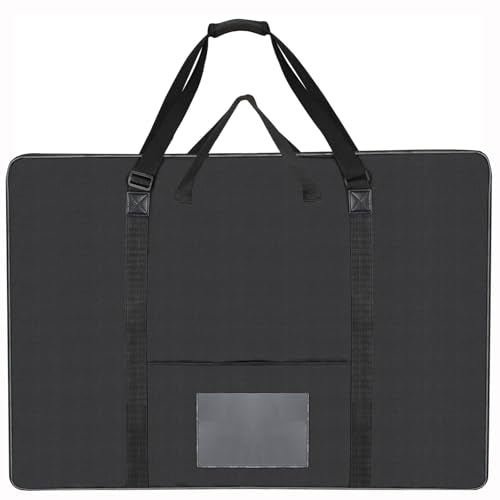 TreochtFUN Art Portfolio Case 24 X 36, Portfolio Bag Soft Water Resistant Fabric Carrying Case with Tote & Strap,A1 Folder for Artwork Storage for Large Poster Board Drawing Supplies (black) - size: 24 x 36