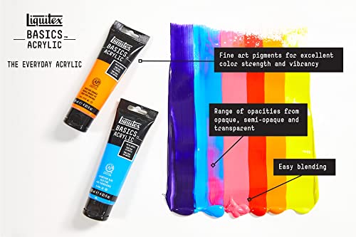 Liquitex BASICS Acrylic Paint Set 6x118ml (4-oz), Fluorescent - style: Fluorescent 6 x 118ml (4-oz)
