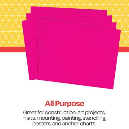 School Smart Railroad Poster Board Paper, 22 x 28 Inches, 4-Ply, White, Pack of 25 - color: Magenta, size: 4-Ply, Pack of 25