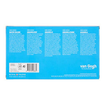 Van Gogh Watercolor Paint Set, Plastic Pocketbox, 24-Half Pan General Selection - color: 24 General (Plastic Pocketbox), style: Half Pan