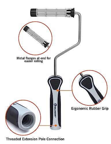 ROLLINGDOG 4" Jumbo Mini Roller Frame - 3/4" Core Frame with Pressure Locking Tabs to Hold Cover On - color: paint roller frame(Pack of 1)