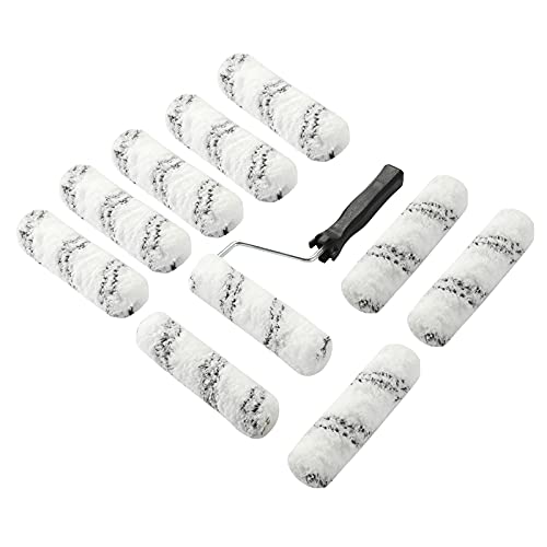Paint Roller 6 Inch 3/4 in Roller Naps,High-Density Microfiber Mini Roller with Frame,11 Piece Small Paint Roller Tool Kit for Oil and Water Based Paints, House Painting Supplies & DIY Craft Use