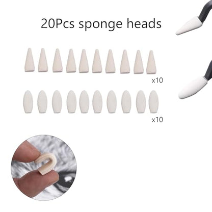 30 Pcs Oil Pastel Blending Tools, Blending Stumps and Tortillons Set for Rub and Buff with Sponge Replacement Heads Artists Students Sketching Drawing