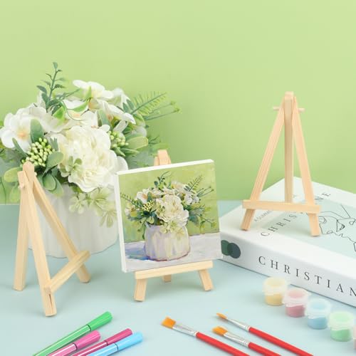 Yiksonyo 80 Pack 5.7 Inch Wooden Easel, Tabletop Wood Easels, Small Wooden Easel for Painting, Art, and Crafts - size: 80 Pack 5.7 Inch