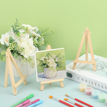 Yiksonyo 80 Pack 5.7 Inch Wooden Easel, Tabletop Wood Easels, Small Wooden Easel for Painting, Art, and Crafts - size: 80 Pack 5.7 Inch