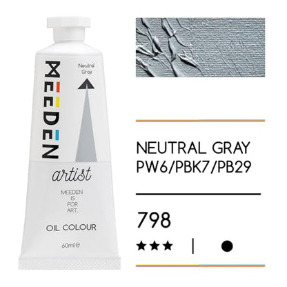 MEEDEN Artist Grade Oil Paint: Neutral Gray - 60ml/2oz Tube - Professional Art Paints for Canvas Painting - color: Neutral Gray, style: 60ml/2oz