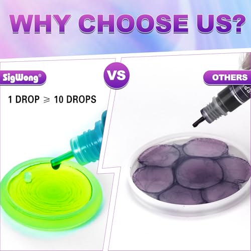 Alcohol Ink Set - Vibrant Colors High Concentrated Alcohol-Based Ink, Concentrated Epoxy Resin Paint Colour Dye Great for Resin Petri Dish, Coaster, Painting (10ml Each)