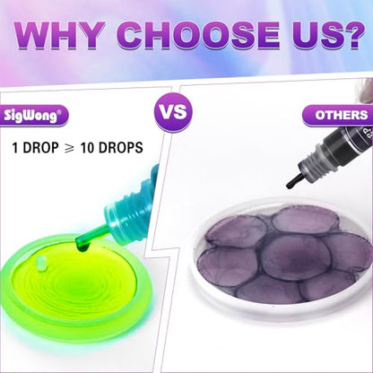 Alcohol Ink Set - Vibrant Colors High Concentrated Alcohol-Based Ink, Concentrated Epoxy Resin Paint Colour Dye Great for Resin Petri Dish, Coaster, Painting (10ml Each)