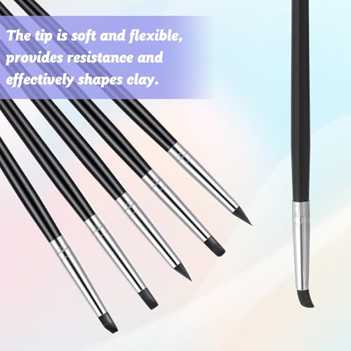 10Pcs Silicone Brushes for Crafts Clay Tools Rubber Tip Paint Glue Brush Professional Sculpting Tools for Handicraft Pottery Artwork Shaping Carving DIY