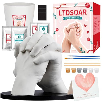 LTDSOAR Hand Casting Kit, Couples with Practice Kit, Hand Mold Kit for Women Men Engagement, Romantic Anniversary Wedding Birthday for Her or Him, Boyfriend Girlfriend Unique Bridal Shower Gift