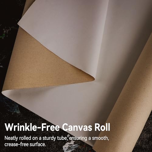 PHOENIX 36 Inch Wide x 6 Yard (18 Feet) Long Canvas Roll | 100% Cotton 11 Oz. Gesso Primed, Ready to Use Unstretched Professional Roll of Canvas for Oil & Acrylic Painting - size: 36 inch x 6 yard, style: 11 oz.