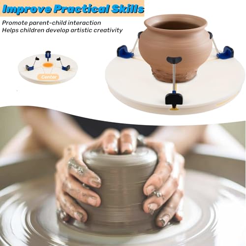 Pottery Machine Turntable Clamp, Portable Pottery Centering Tool, Adjustable Ceramic Art Repair Tool, Ceramic Pottery Trimming Turntable Tools Sculpting Clamp Repair Tools Mixizap