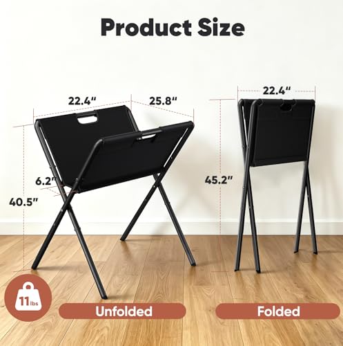 Mocomax Canvas Art Print Rack, Portable Folding Art Display Stand for Painting, Posters, Artwork, Prints, Canvas, Panels, Art Storage Drying Rack in Artist Galleries, Studios, 22.4"Wx25.8"Dx40.5"H (M) - size: Medium