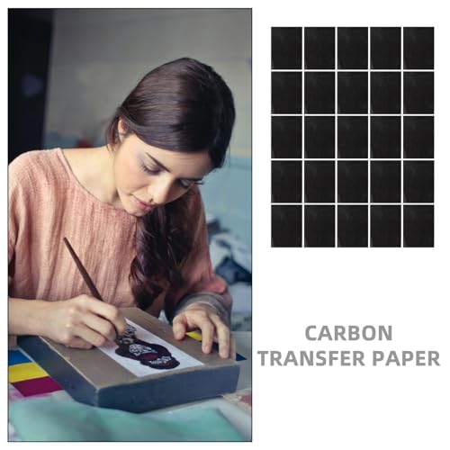 NIYANGLE Graphite Transfer Carbon Paper 25 Sheets 23x33cm Black Single-Sided Tracing Copy Sheets for Artists and DIY Crafts