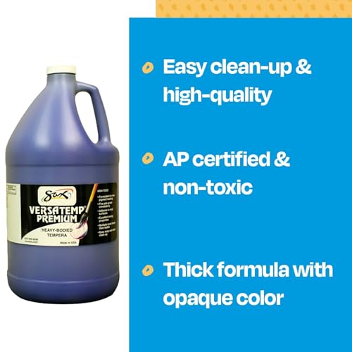 Sax Versatemp Premium Heavy-Bodied Tempera Paint, Primary Blue, 1 Gallon
