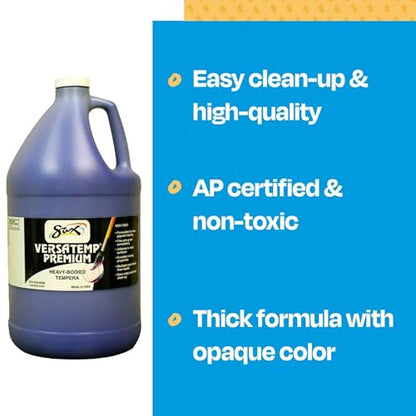 Sax Versatemp Premium Heavy-Bodied Tempera Paint, Primary Blue, 1 Gallon