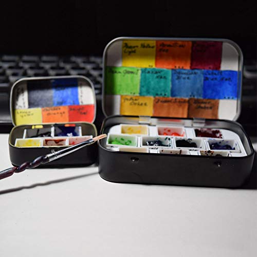 FCLUB 48PCS Refillable Empty Watercolor Half Pans, 2ml | Refillable 2ml Half Pans Fit Most Metal Watercolor Tins, Empty Watercolor Pans for DIY Paints, Gouache, and Custom Palettes - style: 48Pcs Half pans