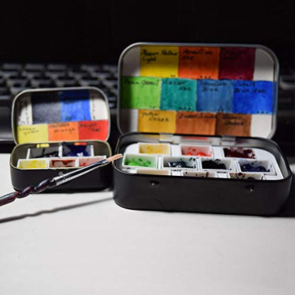 FCLUB 48PCS Refillable Empty Watercolor Half Pans, 2ml | Refillable 2ml Half Pans Fit Most Metal Watercolor Tins, Empty Watercolor Pans for DIY Paints, Gouache, and Custom Palettes - style: 48Pcs Half pans