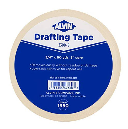 Alvin, 3/4 Inch Drafting Tape, Gentle Masking Tape for Painting, Ideal for Watercolors and Home Projects - 60 Yards - style: 60 Yards