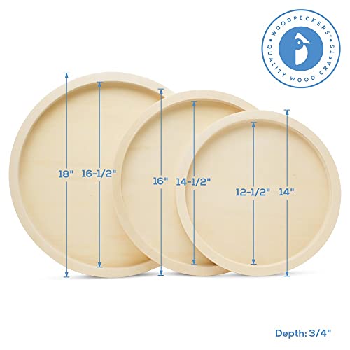 Circle Wood Sign Blank 16 inch Diameter, Pack of 1 Wood Tray for Crafts, Canvas Panel, Wood Boards for Crafts & Resin, by Woodpeckers - size: 16 inch