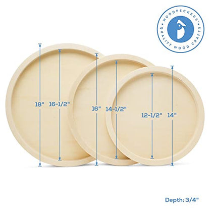 Circle Wood Sign Blank 16 inch Diameter, Pack of 1 Wood Tray for Crafts, Canvas Panel, Wood Boards for Crafts & Resin, by Woodpeckers - size: 16 inch