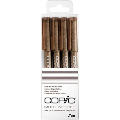 Copic Marker Multi Liner 4 Piece, Brown Set