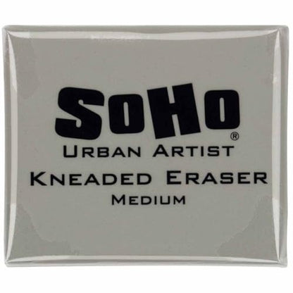 SoHo Urban Artist Kneaded Putty Eraser for Graphite Charcoal & Pastel, Single Medium Grey Eraser, Soft Flexible Drawing Tool for Blending Highlighting & Detail Work, PVC & Latex Free