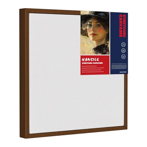 Framed Canvas Blank 10x10 for Painting, Ready-to-Hang DIY Wall Art Canvas with Solid Pine Wood Frame, Triple Primed Cotton Surface for Acrylic Oil Paint, Art Classes, Home Decor & Creative Projects - color: Brown, size: 10"lX10"w
