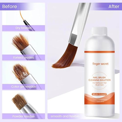 Nail Brush Cleaner Acrylic Nail Brush Cleaner 120ml Professional Efficient Painting Brush Acrylic Powder Cleaning Solution painting Brush Restorer For Nail Gel Nail Art Brushes 4floz - color: nail brush cleaner 120ml
