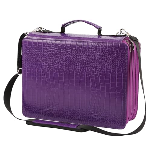 Marker Pen Organizer Case 224 Slots Large Capacity with Handy Wrap Portable Multilayer Holder for Watercolor Pencils & Gel Pen Markers(Purple) - color: Purple, size: 224