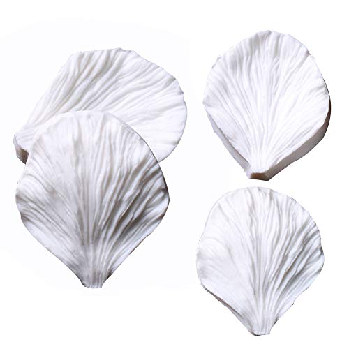 KALAIEN 5pcs Stainless Steel Peony Cutter 2pcs Fondant Silicone Mold Gumpaste Peony Sugarcraft Flower Veining Mold Veiner Petal Making Tool - color: Peony Set(7pcs)