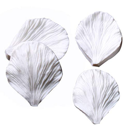 KALAIEN 5pcs Stainless Steel Peony Cutter 2pcs Fondant Silicone Mold Gumpaste Peony Sugarcraft Flower Veining Mold Veiner Petal Making Tool - color: Peony Set(7pcs)