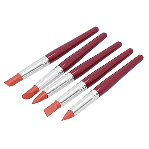 GLOGLOW Clay Sculpting Tools, Silicone Material, 5pcs Flexible Clay Shaping Pens for Oil Painting, Sculpture, and Crafting (Red L Size) - color: Red L Size