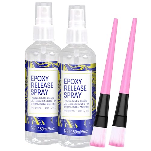 2 Pcs 150ML Mold Release Spray for Resin Molds – Water-Based Silicone Release & Protectant for Silicone and Epoxy Resin Molds, Fast-Drying Non-Stick for Easy Demolding & Longer Mold Life - color: 300ml