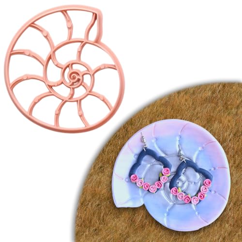 Trinket Cutter Set for Polymer Clay Display & Jewelry Styling – Fish, Shell & Spiral Shell Shapes | Shellfish-TRI - color: Shell+Fish+Spiral_shell