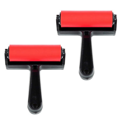 Ciieeo 2 Pack Printmaking Brayer Rollers - 4.9 inch Smooth Surface Ink Roller with Ergonomic Handle | Versatile Stamping Tool for Block Printing Painting and Glue Application
