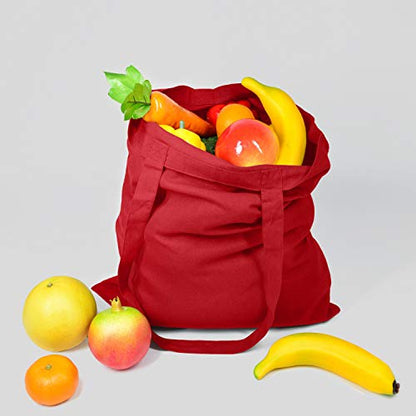 NPBAG 15 Pack 15'' X 16'' Red Cotton Tote Bags, Lightweight Blank Bulk Cloth bags with 1pc of PTFE Teflon Sheet - color: Red, size: Medium