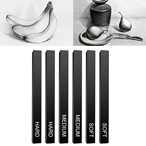 Charcoal Sticks Black Pencil Compressed for Beginners Art Students Amateurs Painter 2 Soft Hard Art Supplies Sketch Kits Tools