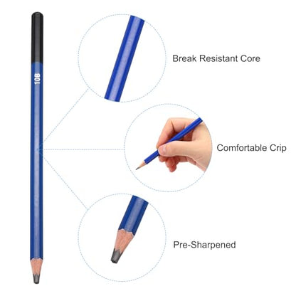 PATIKIL 10B Drawing Pencils for Sketching, 6PCS Sketch Pencils for Drawing Art Pencils Graphite Wood Pre-sharpened for Drawing Sketching Artists - size: 1 Count (Pack of 1), style: 10B
