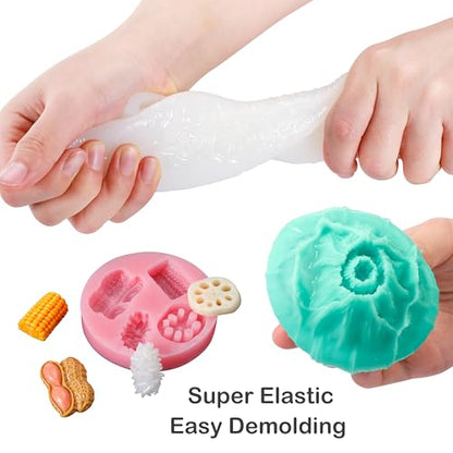 BBDINO Silicone Mold Making Kit Super Elastic Clear Liquid Silicone 2.42lbs | 1A:1B Mixing -Self Degassing -3 Hrs Fast Cure Platinum Mold Making Silicone for Casting Resin/Silicon/Candle/Soap Molds - color: 38.8 Oz Clear