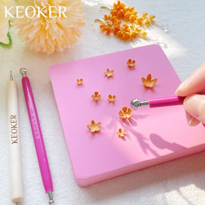 KEOKER Spring Clay Cutters, Spring Polymer Clay Cutters Flowers, Small Flower Clay Cutter, 12 Shapes Polymer Clay Cutters for Earrings, Polymer Clay Tools, Polymer Clay Earring Making Kit - color: C Color