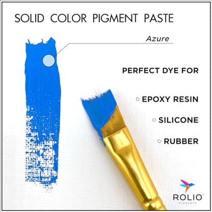 Rolio Blue Pigment Paste for Epoxy Resin – (Azure) 2oz Jar – Opaque Blue Epoxy Colorant, Resin Dye Paste, High-Intensity Pigment Paste for Art, Jewelry, Crafts, Tumblers & DIY Projects - color: Azure